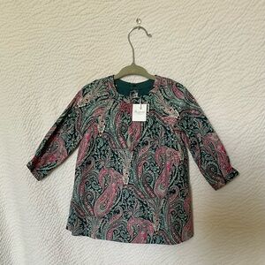 Bonpoint Paisley Blouse - Green and Pink